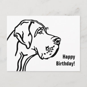 Carte Postale Anniversaire Grand Danois