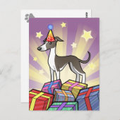 Carte Postale Anniversaire Greyhound / Whippet / Greyhound itali (Devant / Derrière)