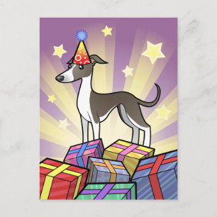 Carte Postale Anniversaire Greyhound / Whippet / Greyhound itali