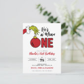 Carte Postale Anniversaire Grinch Il est méchant 1 an (Debout devant)
