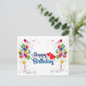 Carte Postale anniversaire heureux (Debout devant)