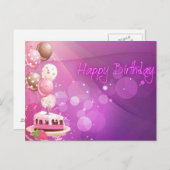 Carte Postale anniversaire heureux (Devant / Derrière)