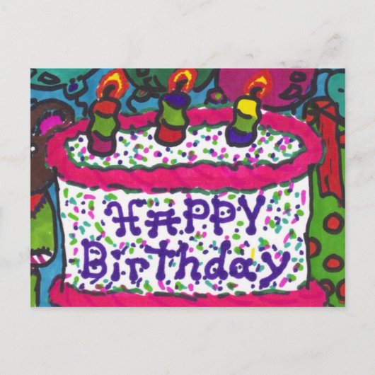Carte Postale anniversaire heureux (Devant)