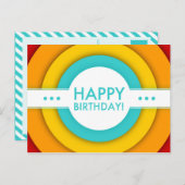 Carte Postale anniversaire heureux rétro (Devant / Derrière)