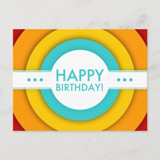 Carte Postale anniversaire heureux rétro (Devant)