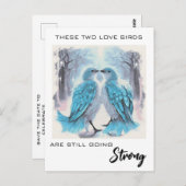 Carte Postale *~* Anniversaire Inséparables Hiver AP54 Art (Devant / Derrière)