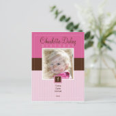 Carte Postale ANNIVERSAIRE INVITATION :: cousue - fille (Debout devant)