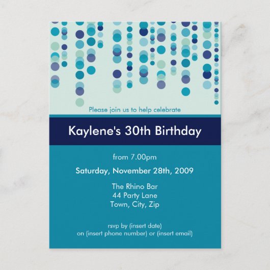 Carte Postale ANNIVERSAIRE INVITATION :: discotek 3 (Devant)