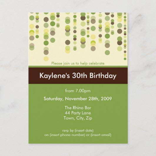 Carte Postale ANNIVERSAIRE INVITATION :: discotek 4 (Devant)