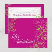 Carte Postale ANNIVERSAIRE INVITATION :: fabuleux 1 (Devant / Derrière)