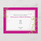 Carte Postale ANNIVERSAIRE INVITATION :: fabuleux 1 (Dos)