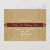 Carte Postale ANNIVERSAIRE INVITATION :: finesse 1 (Dos)