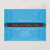Carte Postale ANNIVERSAIRE INVITATION :: finesse 2 (Dos)
