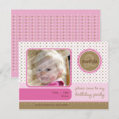 Carte Postale ANNIVERSAIRE INVITATION :: fizz - fille (Devant / Derrière)