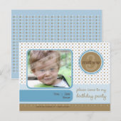 Carte Postale ANNIVERSAIRE INVITATION :: fizz - garçon (Devant / Derrière)