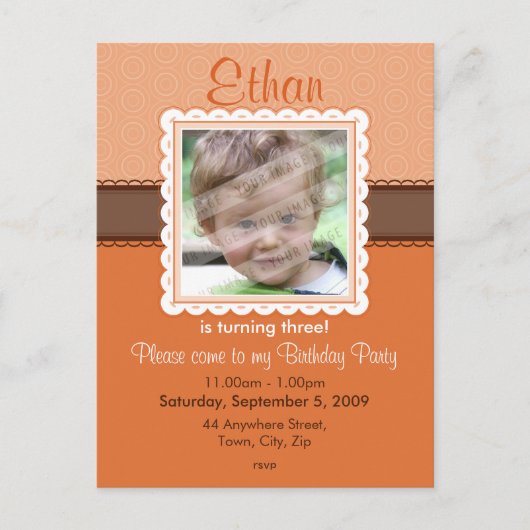 Carte Postale ANNIVERSAIRE INVITATION :: jolie 6 (Devant)