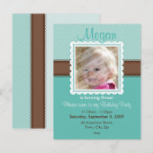 Carte Postale ANNIVERSAIRE INVITATION :: jolie 7 (Devant / Derrière)