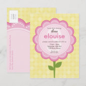 Carte Postale ANNIVERSAIRE INVITATION :: marguerite numérotée 2 (Devant / Derrière)