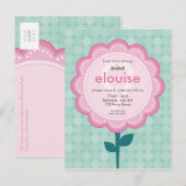 Carte Postale ANNIVERSAIRE INVITATION :: marguerite numérotée 3 (Devant / Derrière)