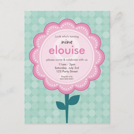 Carte Postale ANNIVERSAIRE INVITATION :: marguerite numérotée 3 (Devant)