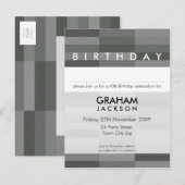 Carte Postale ANNIVERSAIRE INVITATION :: panneau rectangulaire m (Devant / Derrière)