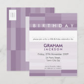 Carte Postale ANNIVERSAIRE INVITATION :: panneau rectangulaire m (Devant / Derrière)