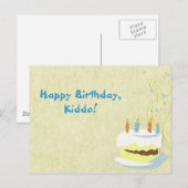 Carte postale Anniversaire Jaune (Devant / Derrière)