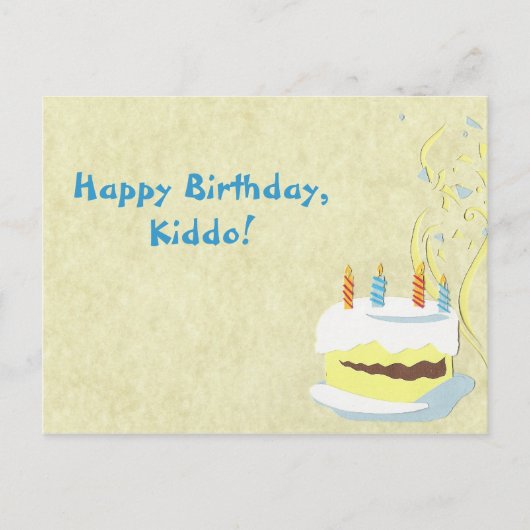 Carte postale Anniversaire Jaune (Devant)