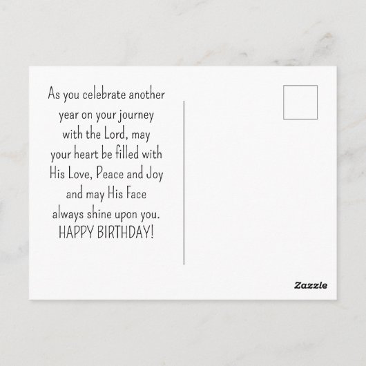 Carte Postale Anniversaire Le Seigneur Vous Bénisse Numéros 6 24 (Dos)