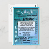 CARTE POSTALE ANNIVERSAIRE LIBRA (Devant / Derrière)