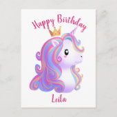 Carte Postale Anniversaire Licorne Fantaisiste (Devant)