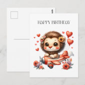 Carte Postale Anniversaire Lion Pilote (Devant / Derrière)