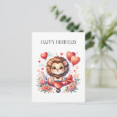 Carte Postale Anniversaire Lion Volant (Debout devant)