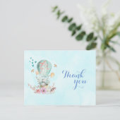 Carte Postale Anniversaire Merci Bunny équitation dans un ballon (Debout devant)