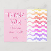 Carte Postale Anniversaire Merci Rose Wave Girl (Devant)