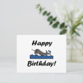 Carte Postale Anniversaire Narwhal (Debout devant)