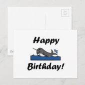 Carte Postale Anniversaire Narwhal (Devant / Derrière)
