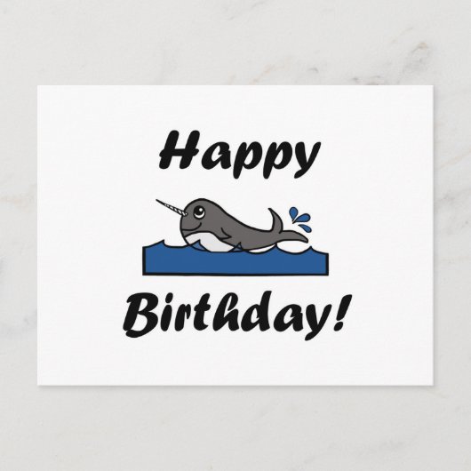 Carte Postale Anniversaire Narwhal (Devant)