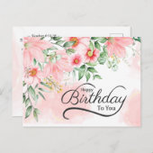 Carte Postale Anniversaire Numéros 6:24-26 Bible Verse rose Flor (Devant / Derrière)