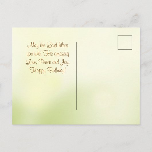 Carte Postale Anniversaire, Numéros 6:24-26, Seigneur Vous Bénit (Dos)