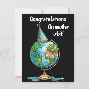 Carte Postale Anniversaire Orbit - Casquette du Globe Party