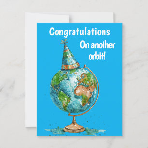 Carte Postale Anniversaire Orbit - Casquette du Globe Party