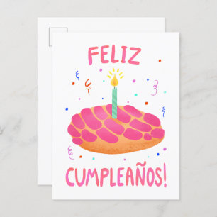 Carte Postale Anniversaire Pan Dulce Concha en espagnol