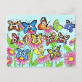 Carte Postale Anniversaire Papillon (Devant)