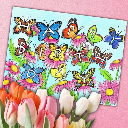 Carte Postale Anniversaire Papillon