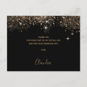 Carte Postale Anniversaire parties scintillant d'or noir glamour (Dos)