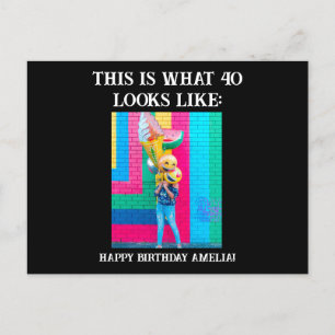 Carte Postale Anniversaire personnalisé drôle 40 ans