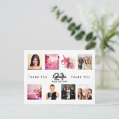 Carte Postale Anniversaire photo collage blanc merci (Debout devant)