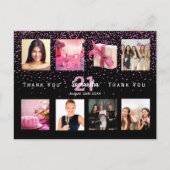 Carte Postale Anniversaire photo collage noir merci (Devant)