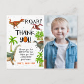 Carte Postale Anniversaire Photo Merci Dinosaure Jungle Rugissem (Devant)